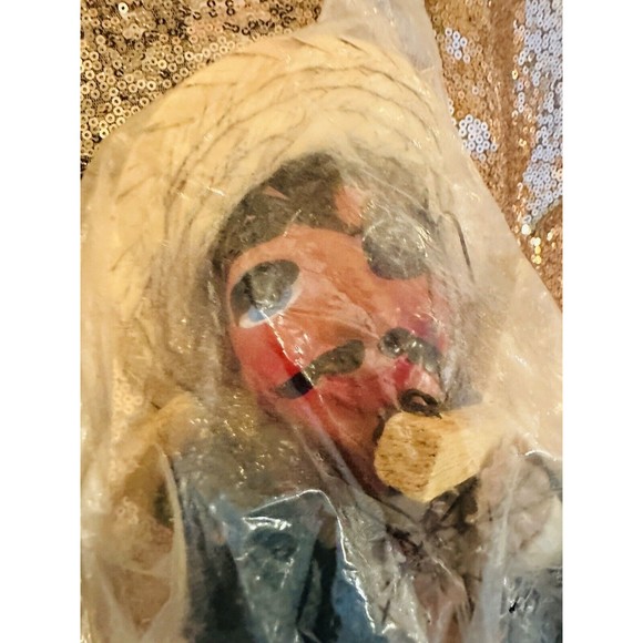2 Vintage Puppet Mexican Folk Art Marionette Porcelain Face Witch, Cowboy, NOS - Picture 4 of 4